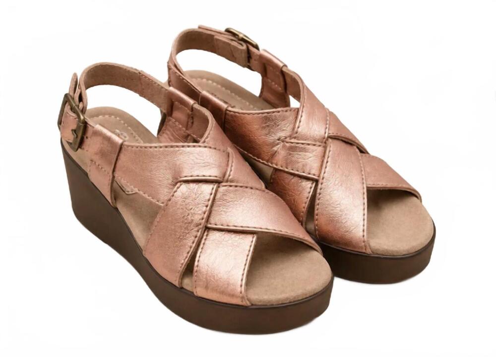 NEW SBICCA women's daytona wedge sandal in rose gold